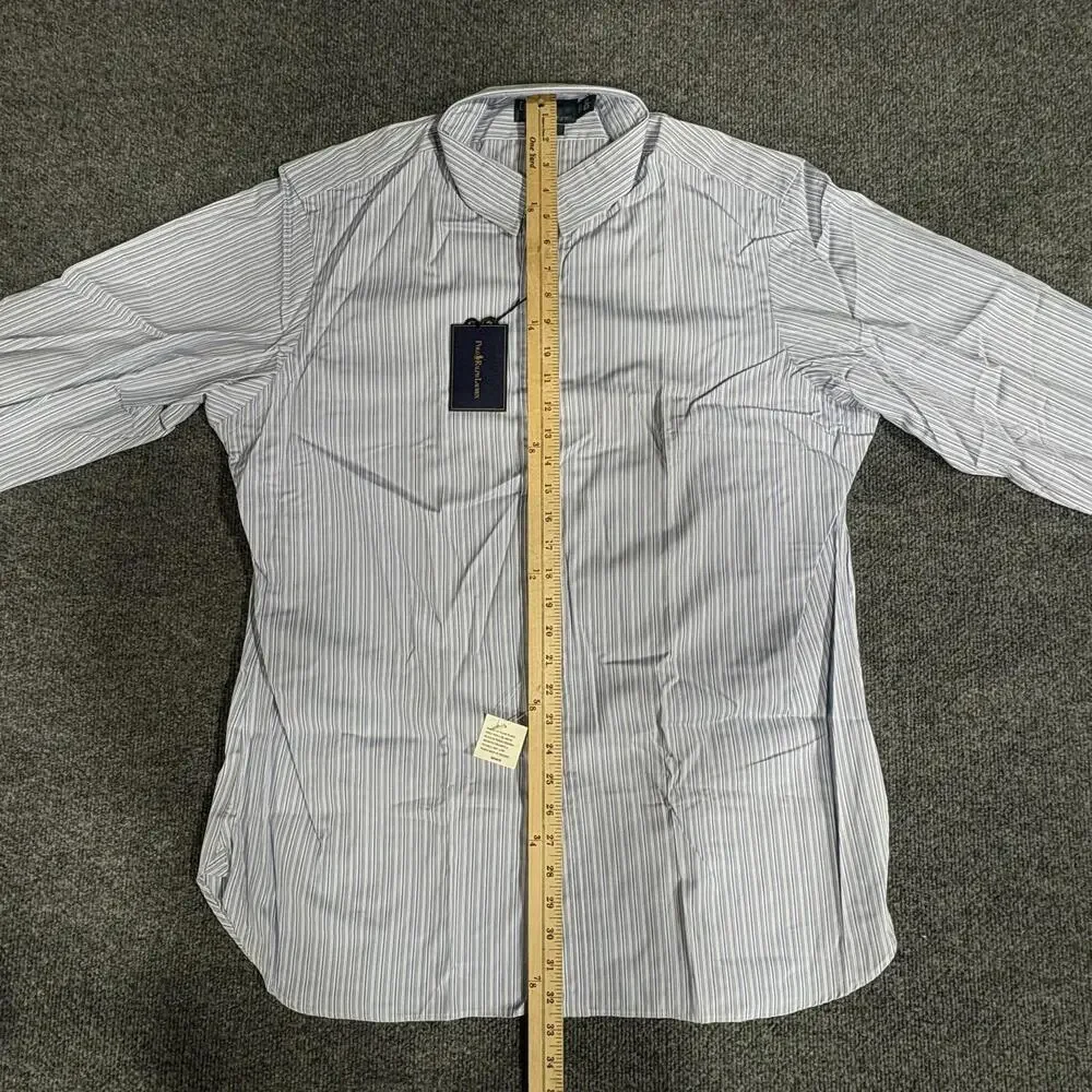 Polo Ralph Lauren Shirt Mens 17 43 Blue Stripe Douglas Classic Dress Button Down
